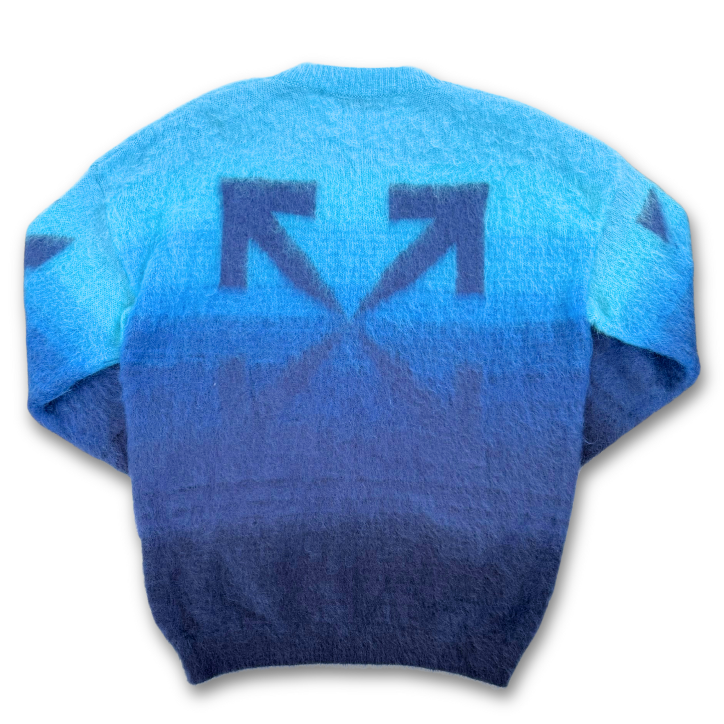 OFF-WHITE MOHAIR GRADIENT KNIT SWEATER (L)