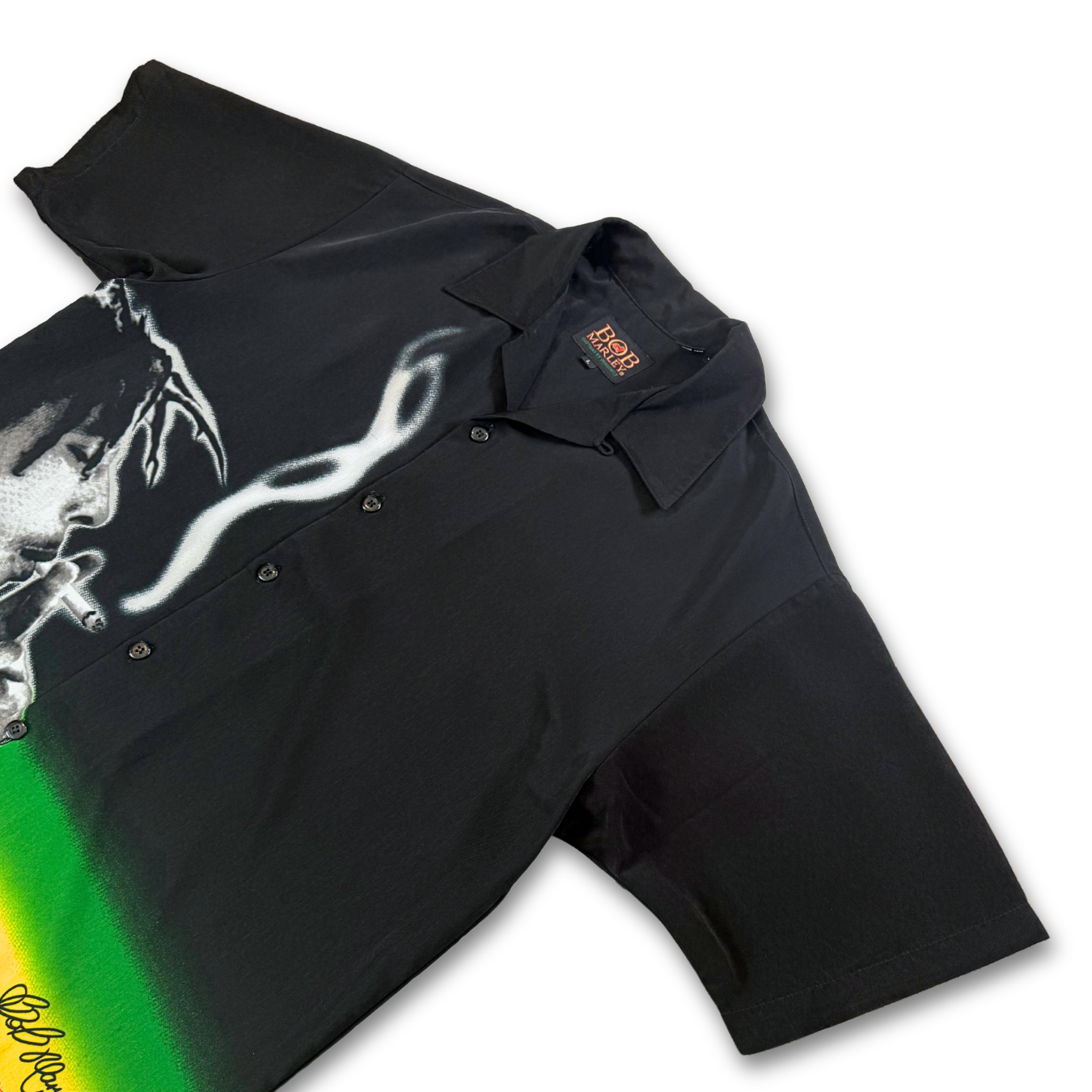 90's Bob Marley Dragon Fly Button-Up Shirt (L)