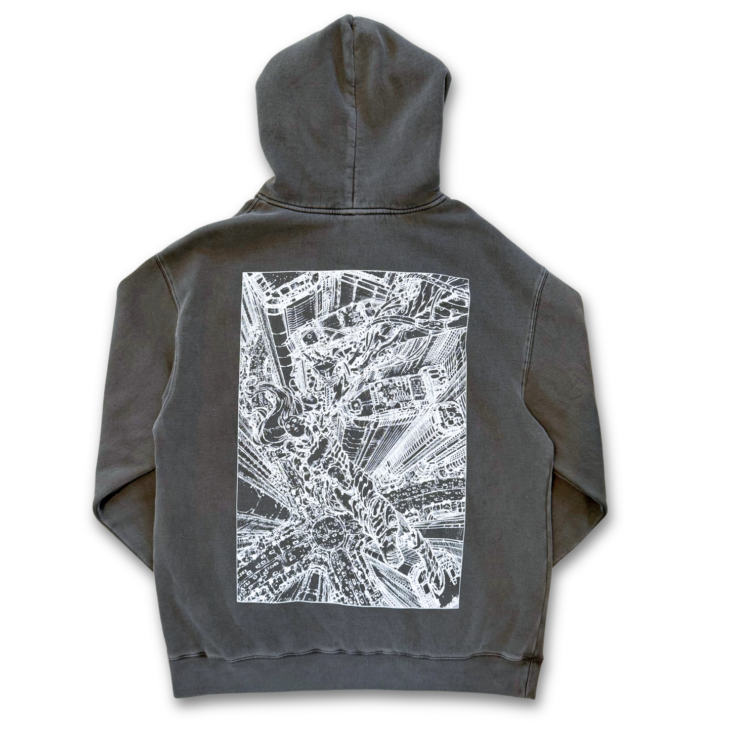 BASSMENT 'GIRL' WASHED GREY HOODIE (XL)