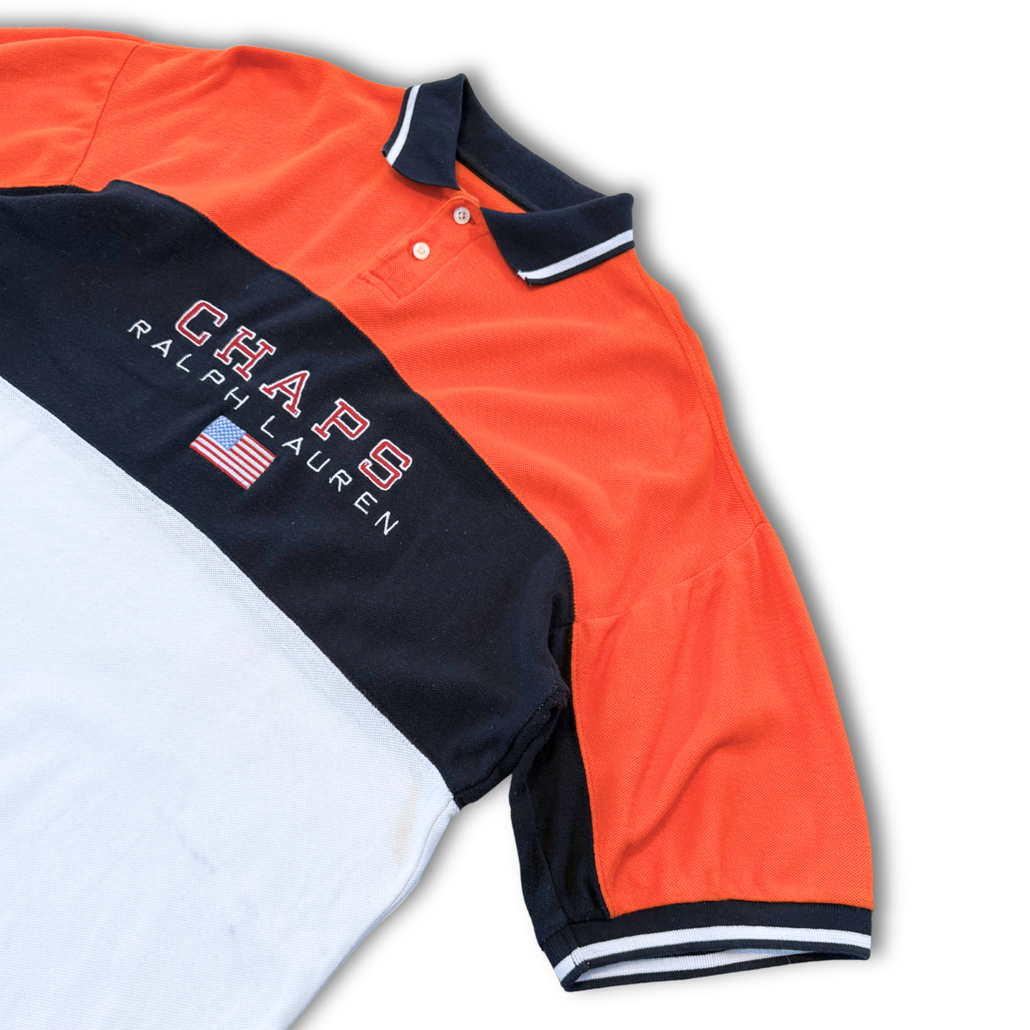 VINTAGE CHAPS RALPH LAUREN PANEL POLO TEE (L)