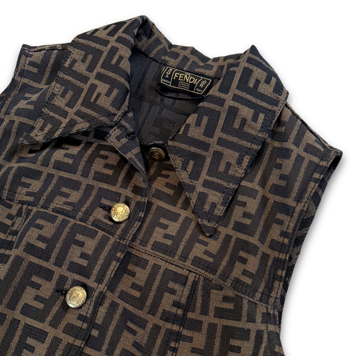 Vintage Fendi Zucca Monogram Vest (XXS)