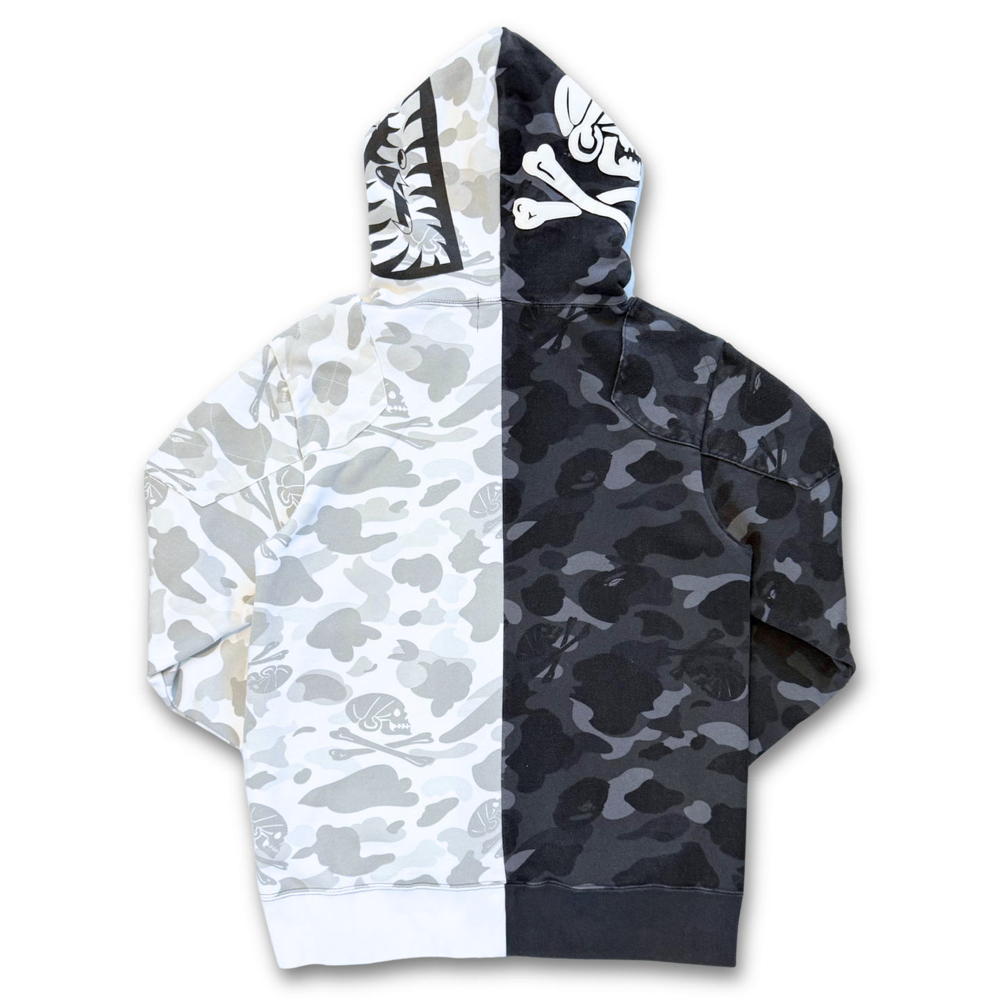 BAPE X NEIGHBORHOOD SPLIT CAMO - FULL ZIP HOODIE (L)