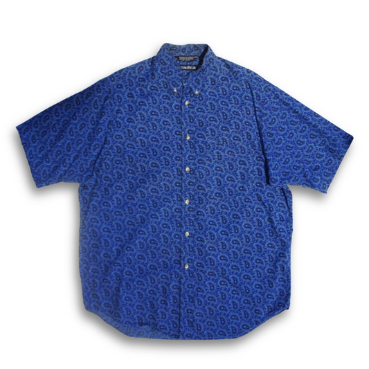 NAUTICA PAISLEY BUTTON DOWN SHIRT (L)
