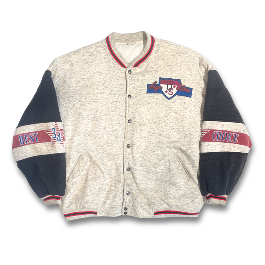 90's Chicago quilted padded jacket (L)