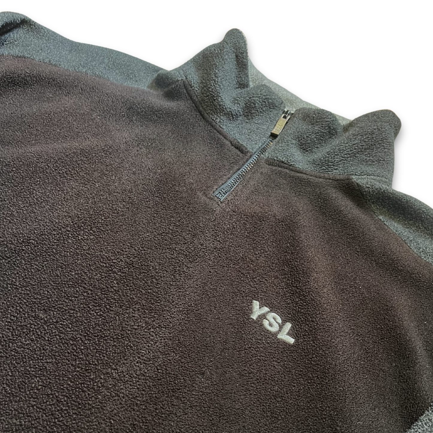 Yves Saint Laurent colour blocked quarter-zip fleece pullover (M/L)
