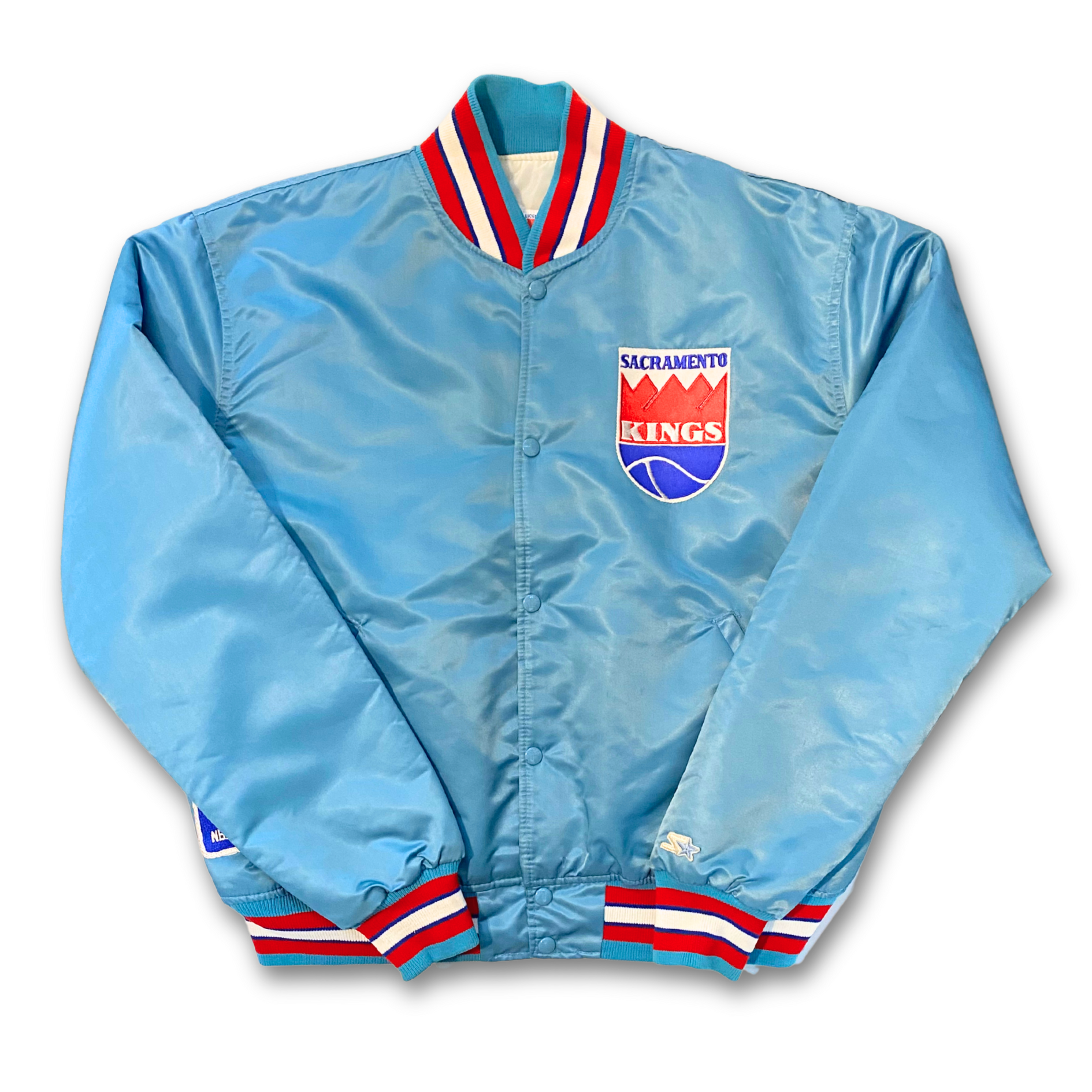 90'S VINTAGE SACREMENTO KINGS SATIN BOMBER JACKET (XL) – The World