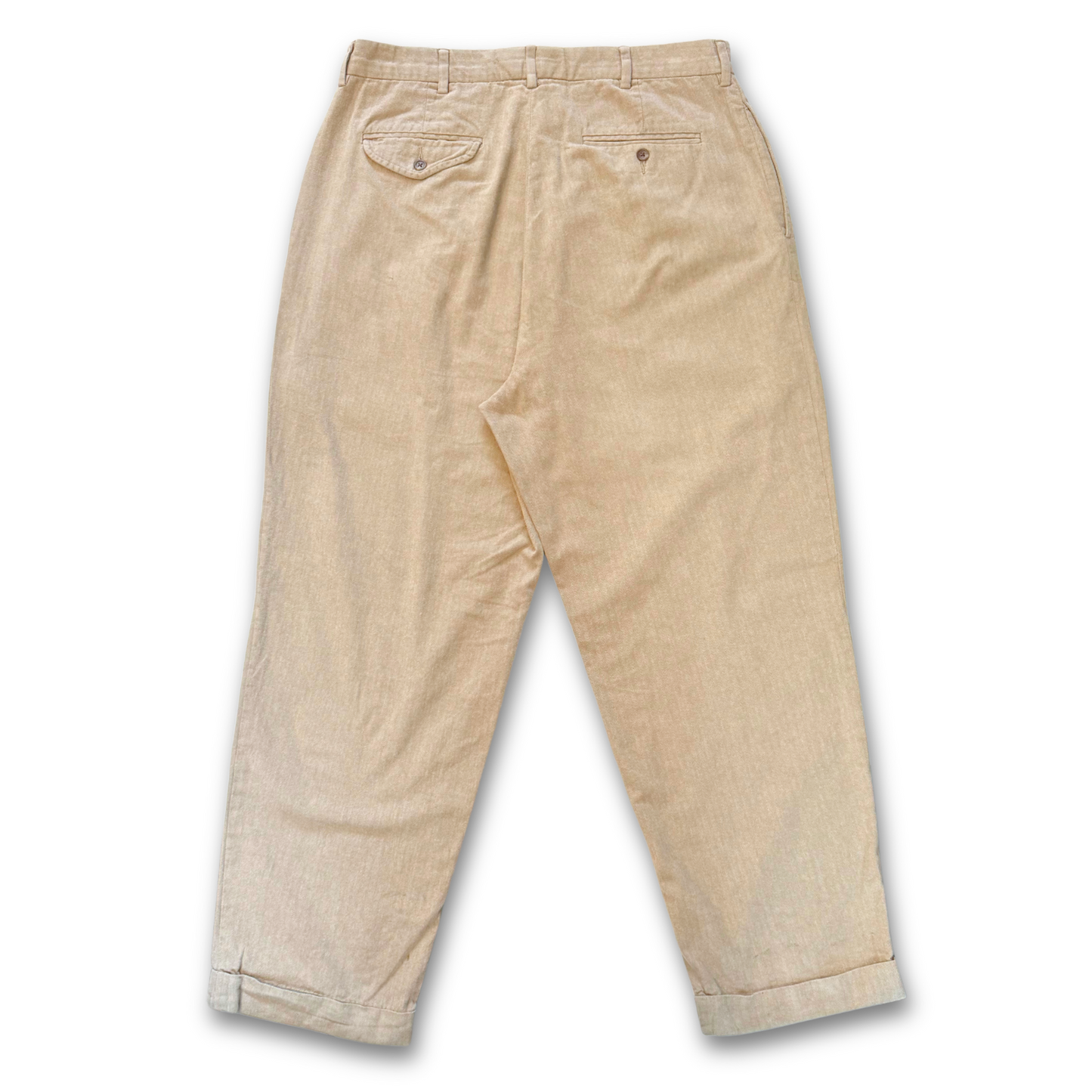 RALPH LAUREN PLEATED COTTON PANTS (33X28)