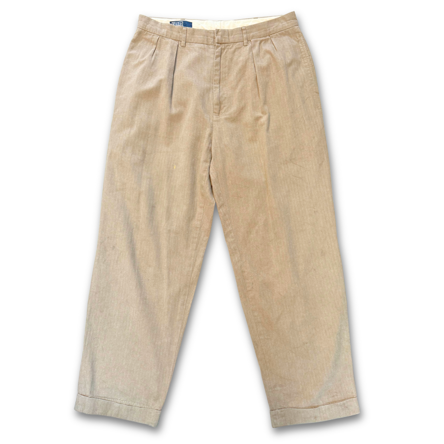 RALPH LAUREN PLEATED COTTON PANTS (33X28)