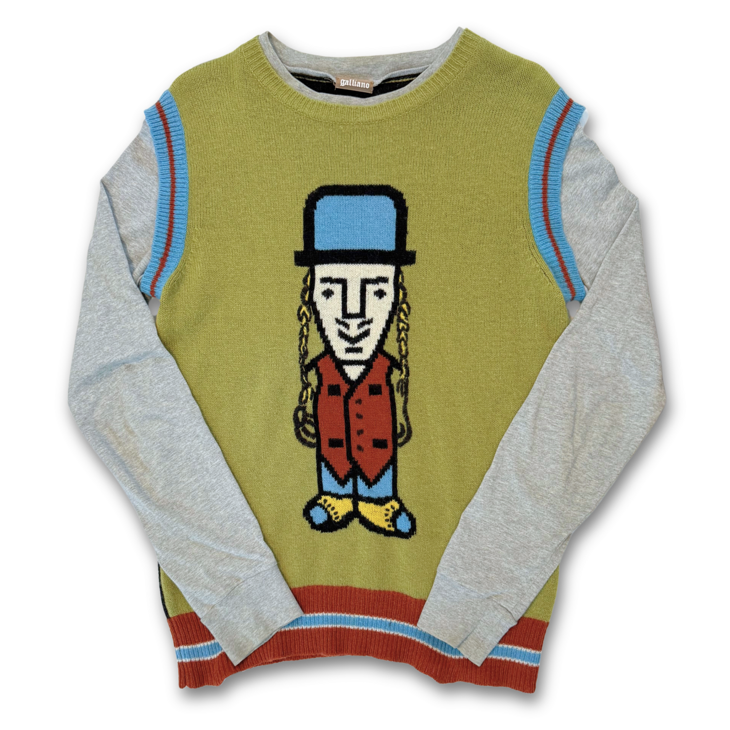 VINTAGE GALLIANO KNIT VEST + LONG SLEEVE (M)