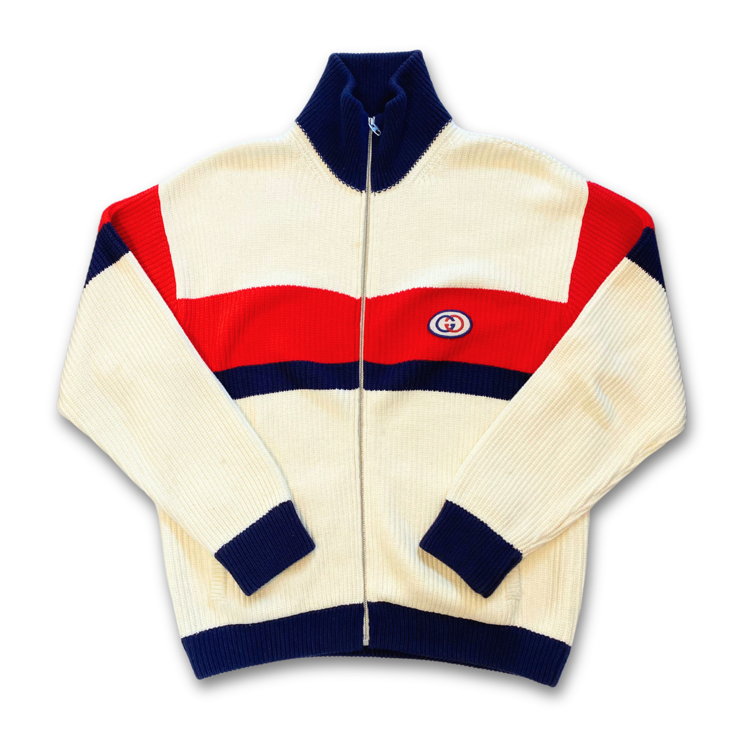 VINTAGE KNITTED GUCCI ZIP UP (L)