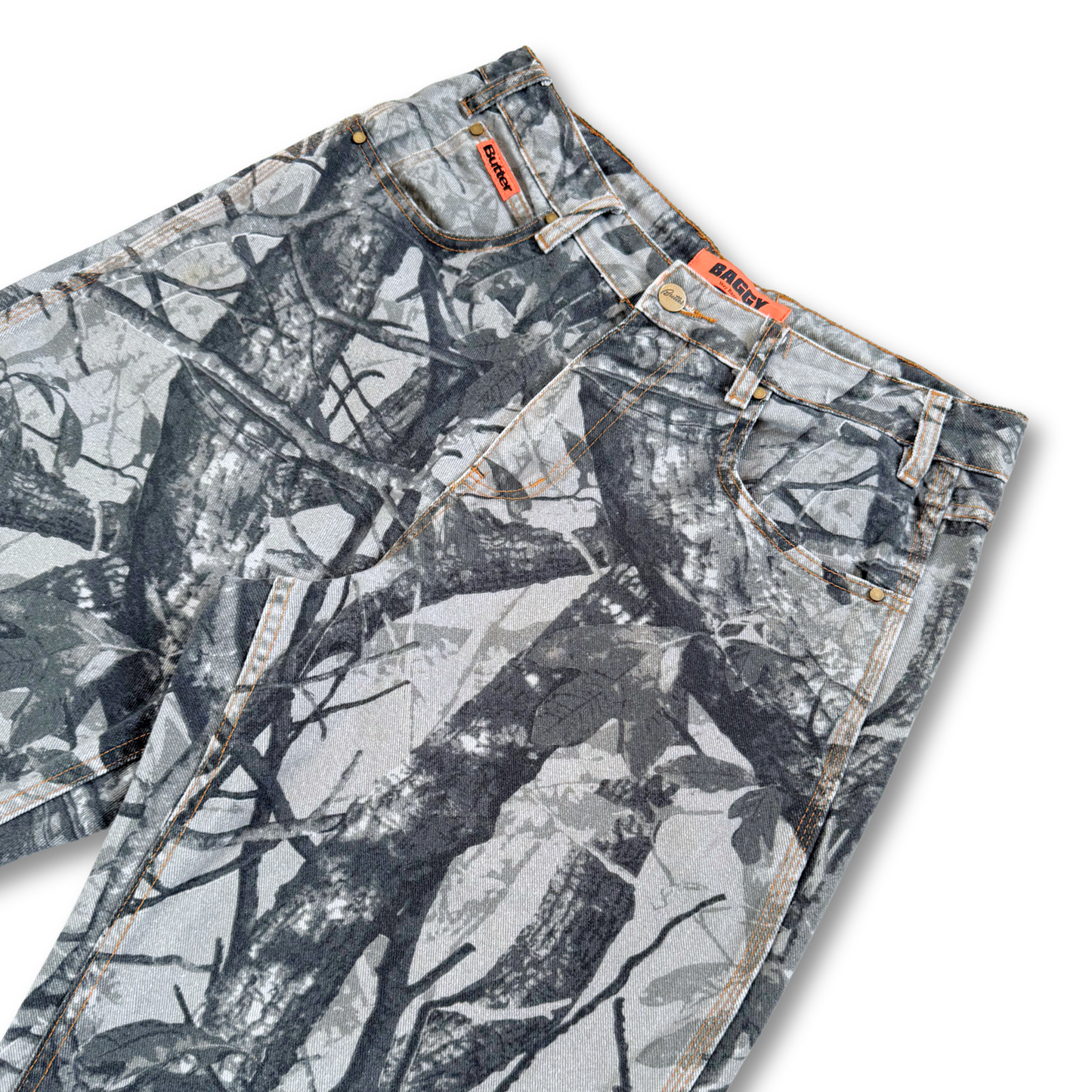 BUTTER 'BAGGY' Foliage Camo JEANS (32X24)