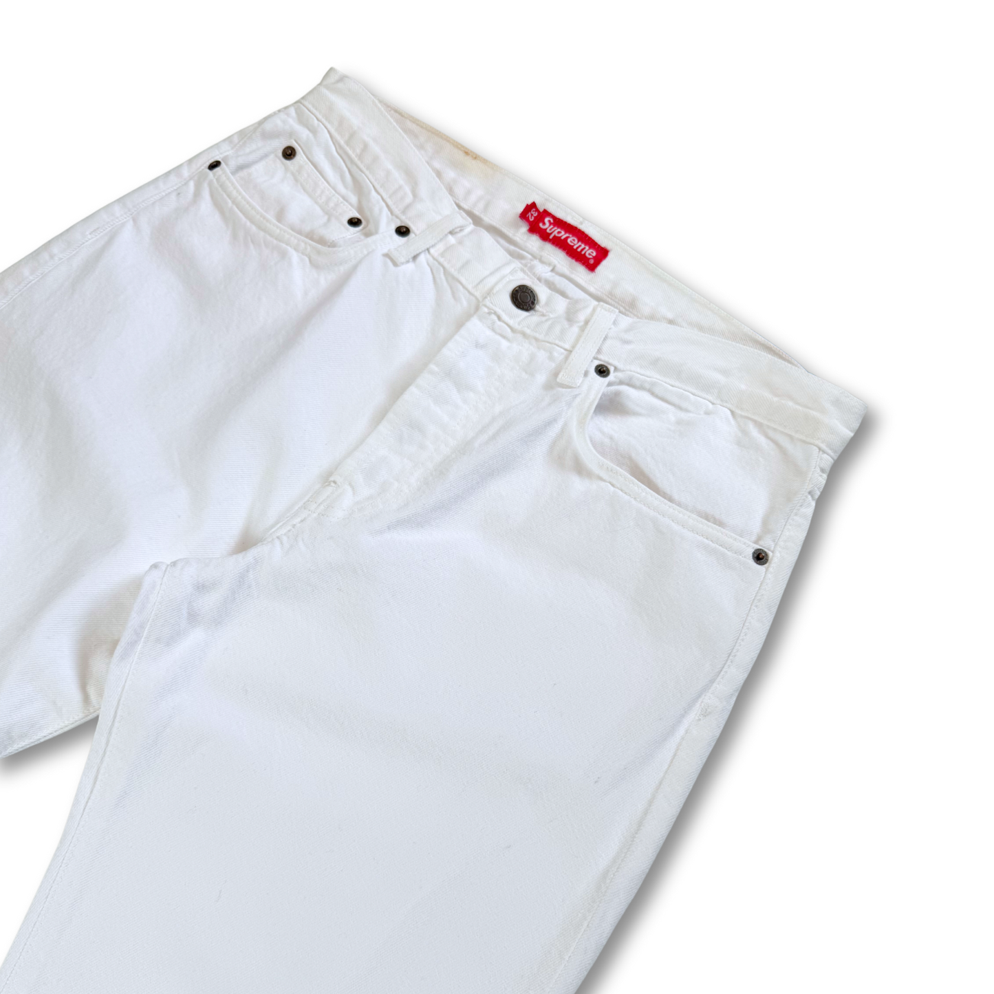 Supreme White Slim Jeans (33")
