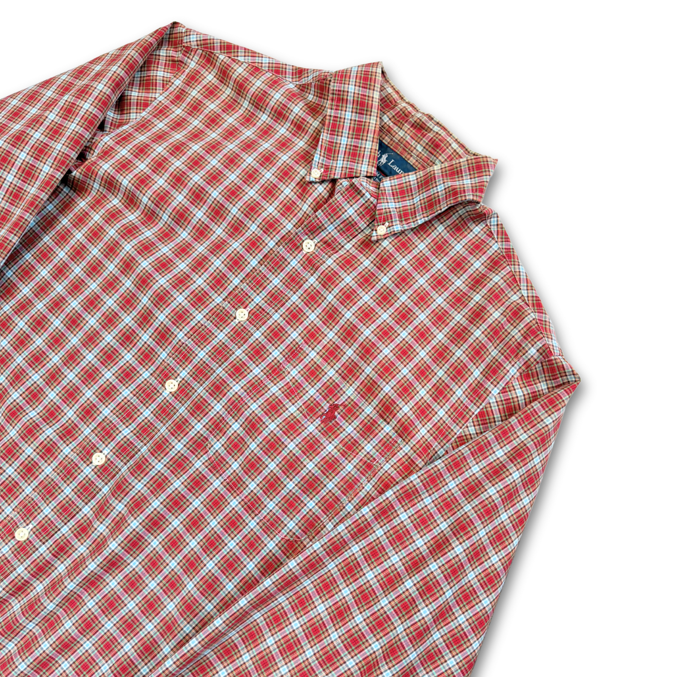 RALPH LAUREN TARTAN BUTTON UP SHIRT (L)