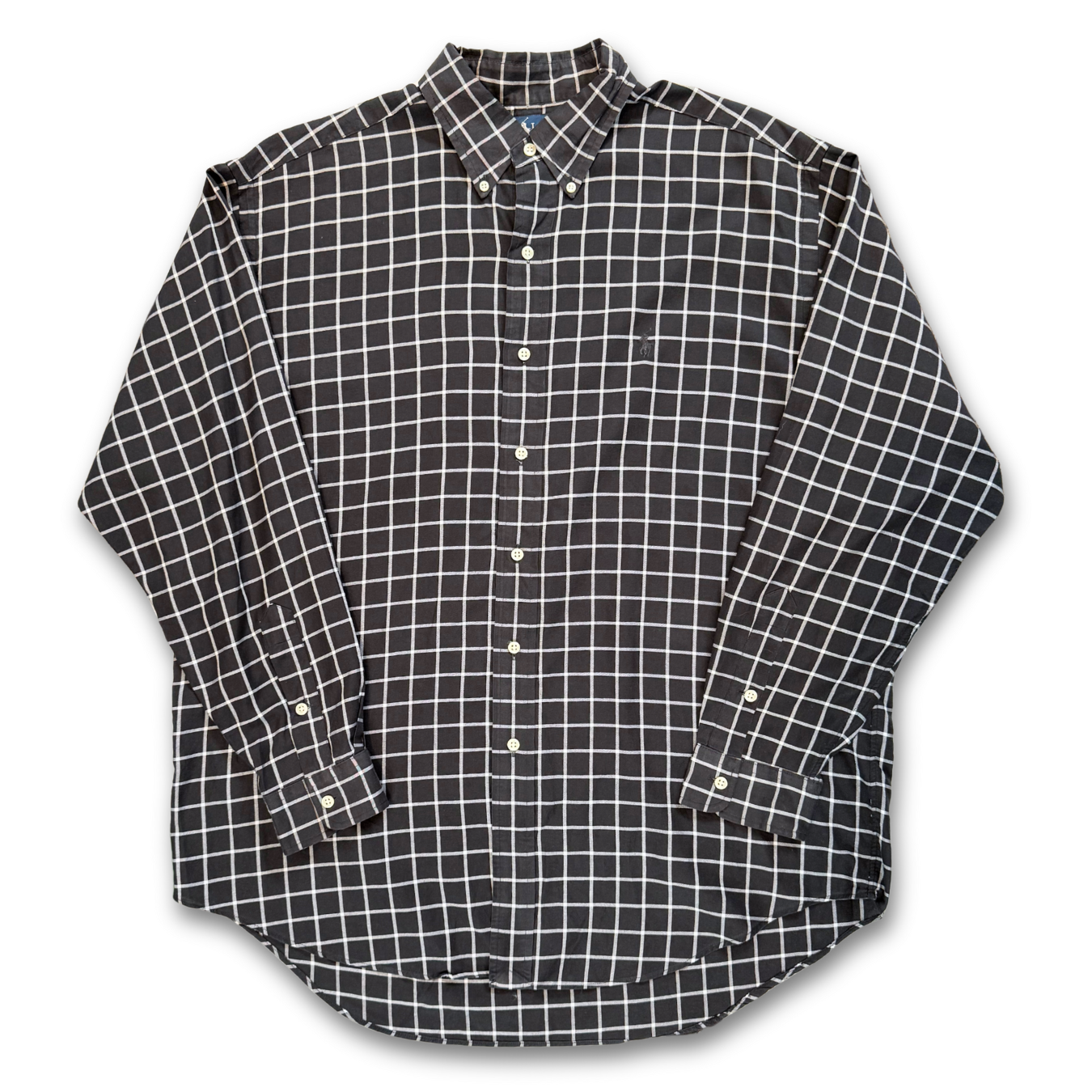 RALPH LAUREN WINDOWPANE BUTTON UP SHIRT (L)