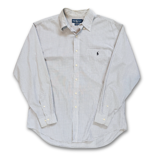RALPH LAUREN CUBE STRIPE BUTTON UP SHIRT (XL)