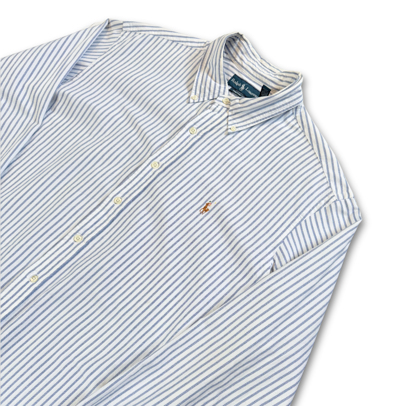 RALPH LAUREN CUSTOM STRIPE BUTTON UP SHIRT (XXL)