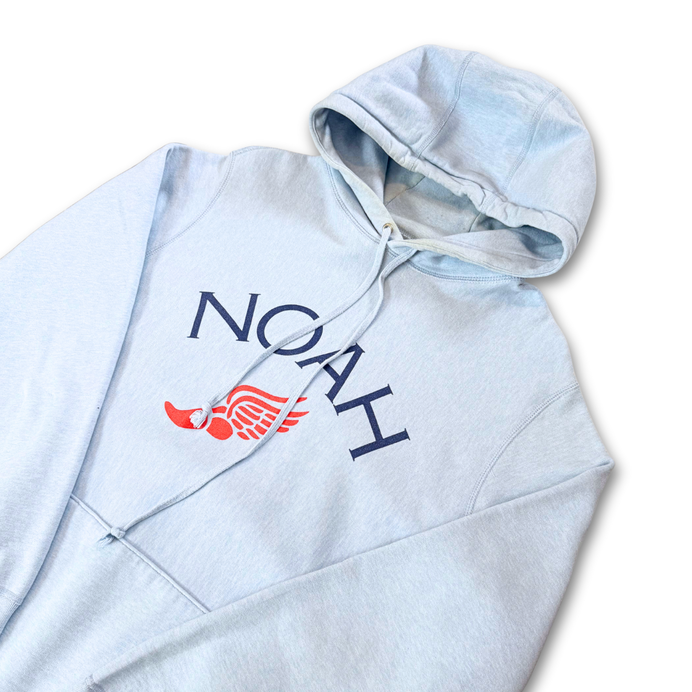 Noah Winged Foot Embroidered Hoodie 'Heather Blue' (M)