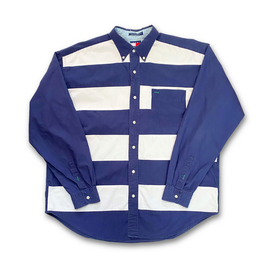 TOMMY HILFIGER BOX STRIPE BUTTON UP (L)