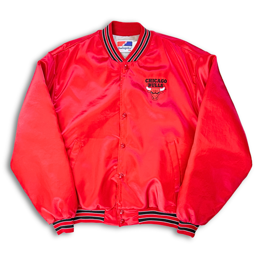 VINTAGE CHICAGO BULLS SATIN BOMBER JACKET (XL)