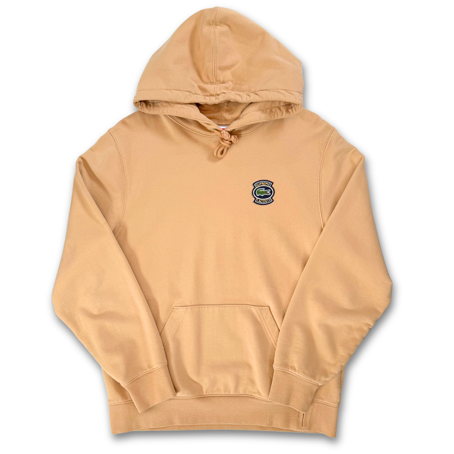 SUPREME X LACOSTE LIGHT BROWN HOODIE (M+)