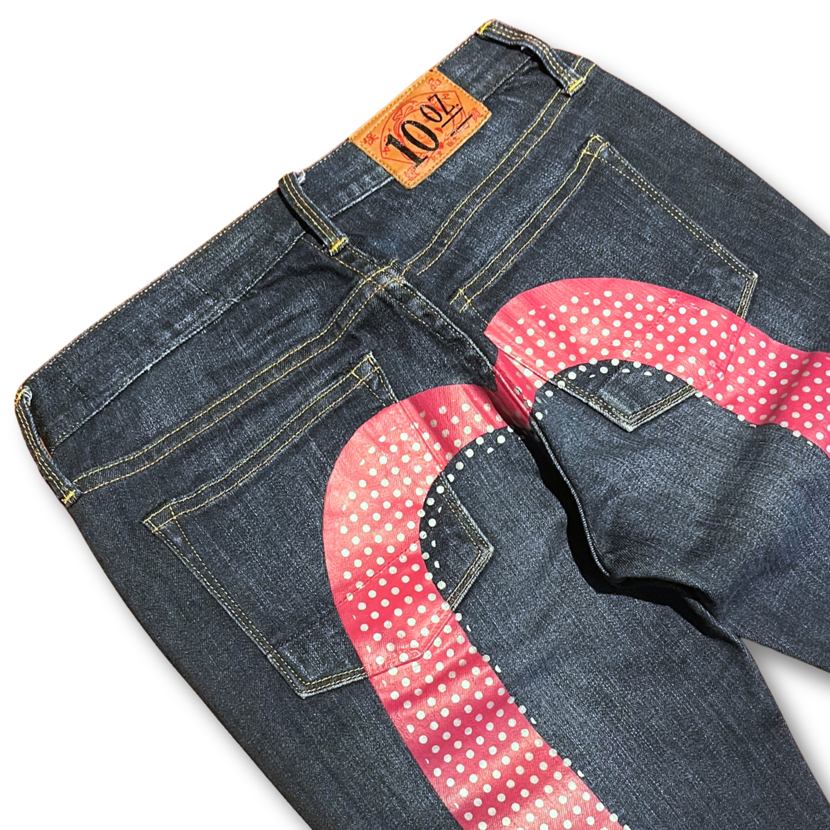 Evisu Custom Made 10 Oz Polka Dot Daicock Jeans (25")