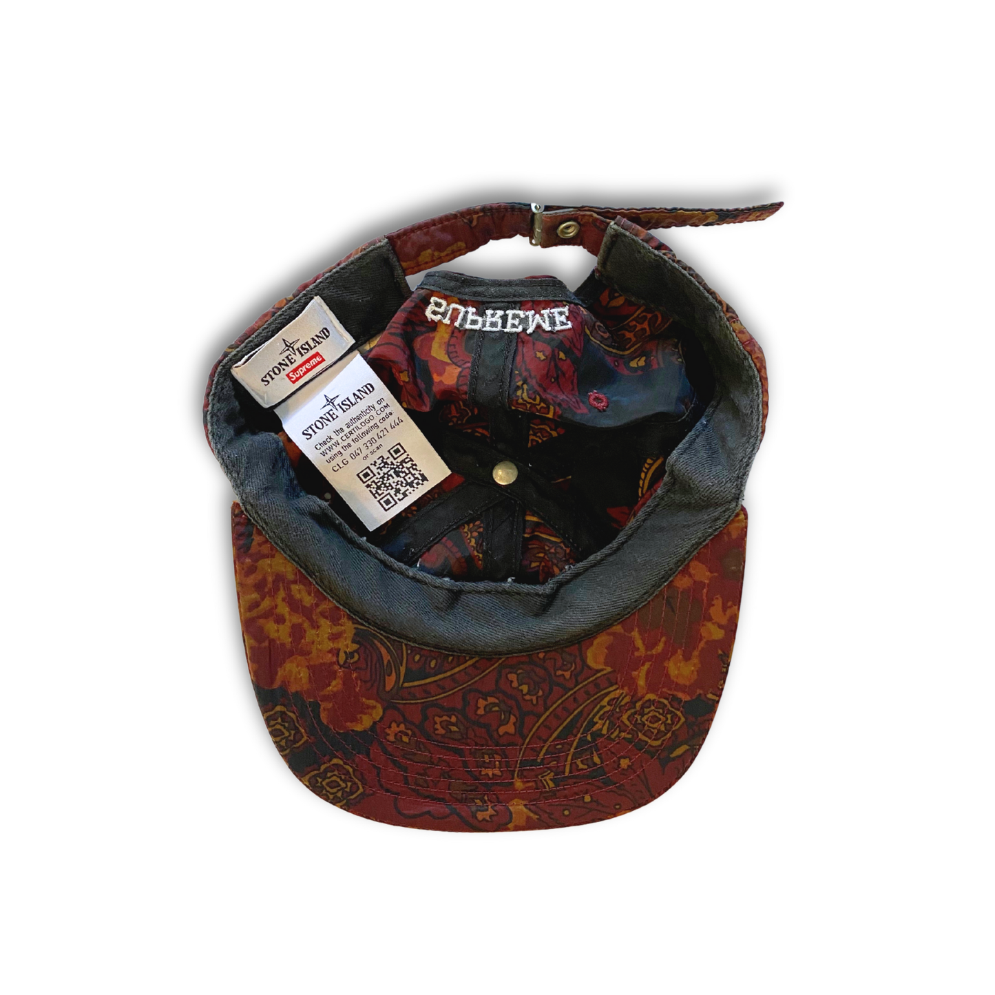 STONE ISLAND X SUPREME 'BURGUNDY METAL' CAP