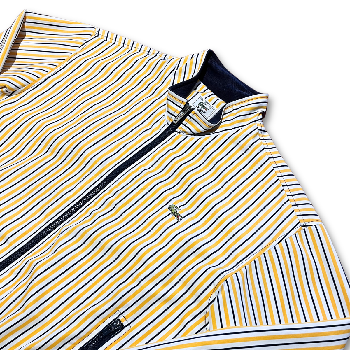 Vintage Lacoste Candy Stripe Zip-Up Bomber (M)
