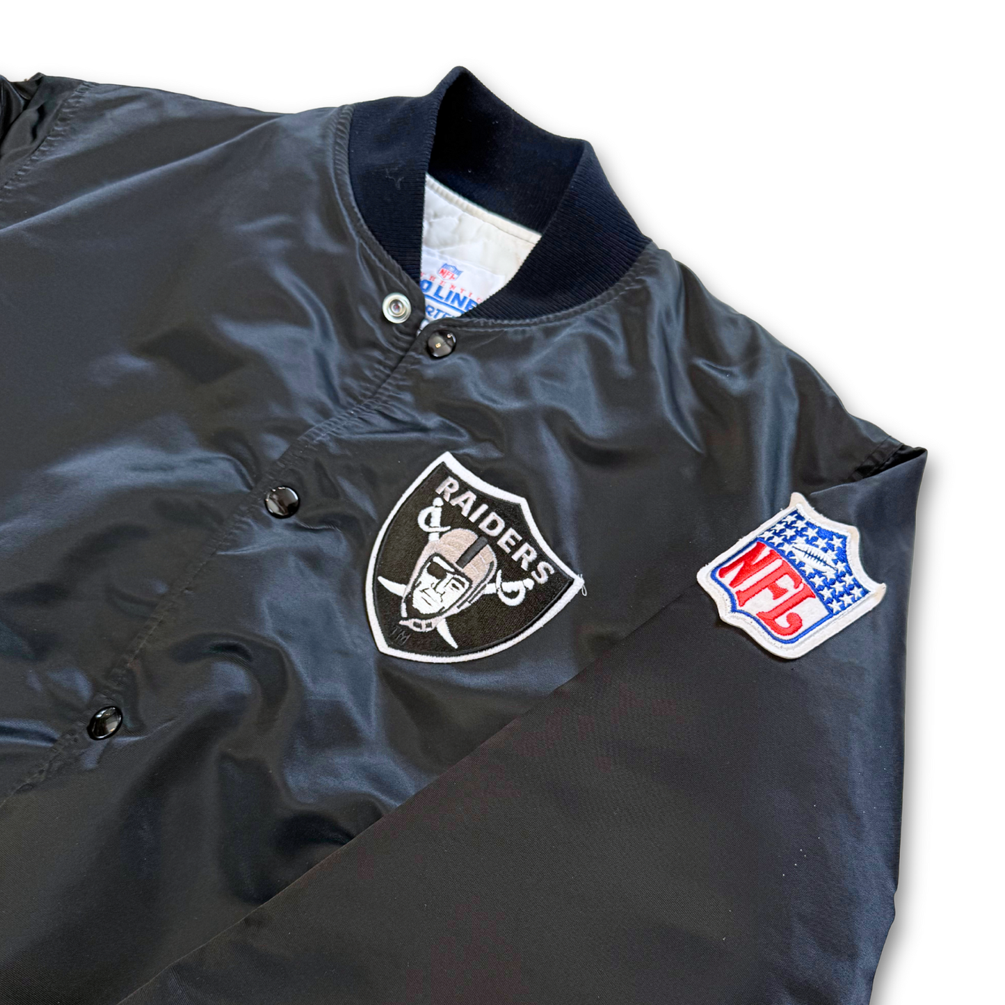 90'S NFL STARTER OAKLAND RAIDERS SATIN BOMBER JACKET