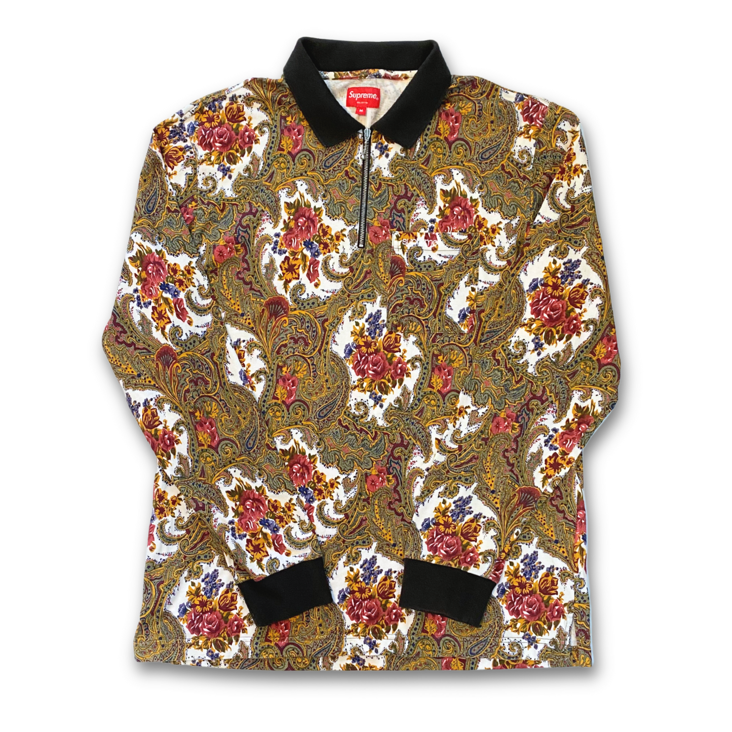 SUPREME PAISLEY QUATER ZIP LONGSLEEVE (M)