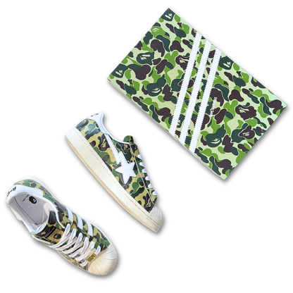 Adidas x BAPE Superstar 80s "Green Camo" (US 9)