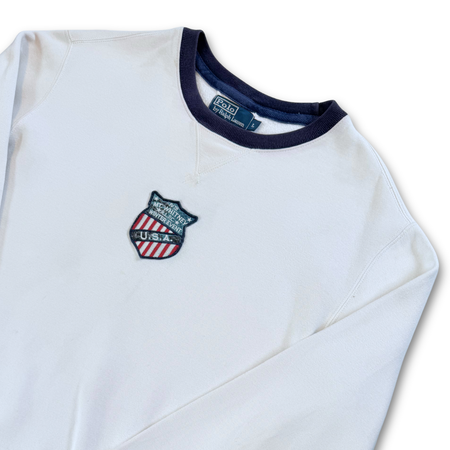 90'S RALPH LAUREN CREST CREWNECK (L)