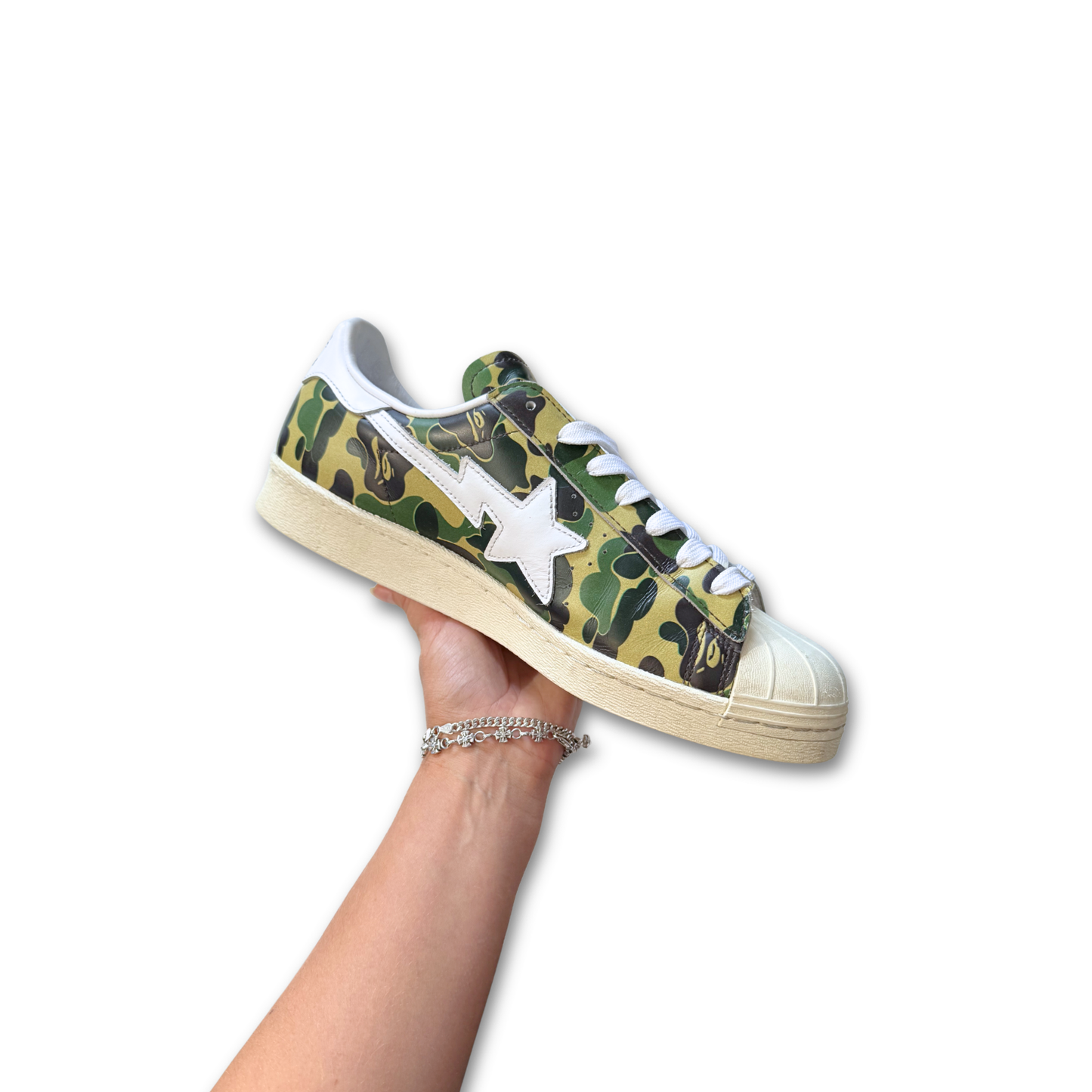 Adidas x BAPE Superstar 80s "Green Camo" (US 9)