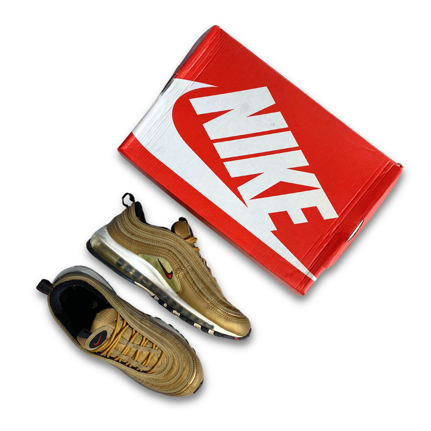 NIKE AIR MAX 97 QS 'METALLIC GOLD/VARSITY RED' (US 9)