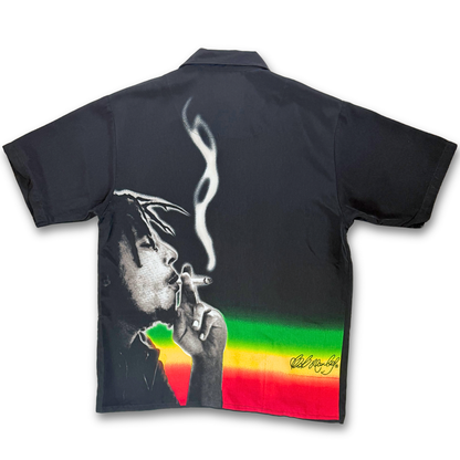 90's Bob Marley Dragon Fly Button-Up Shirt (L)