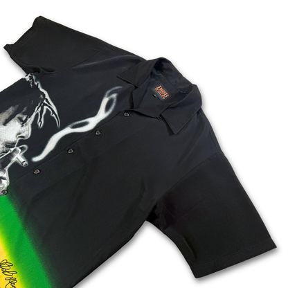 90's Bob Marley Dragon Fly Button-Up Shirt (L)