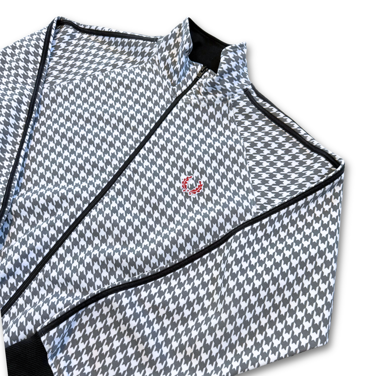 FRED PERRY HOUNDSTOOTH TRACK JACKET (M)
