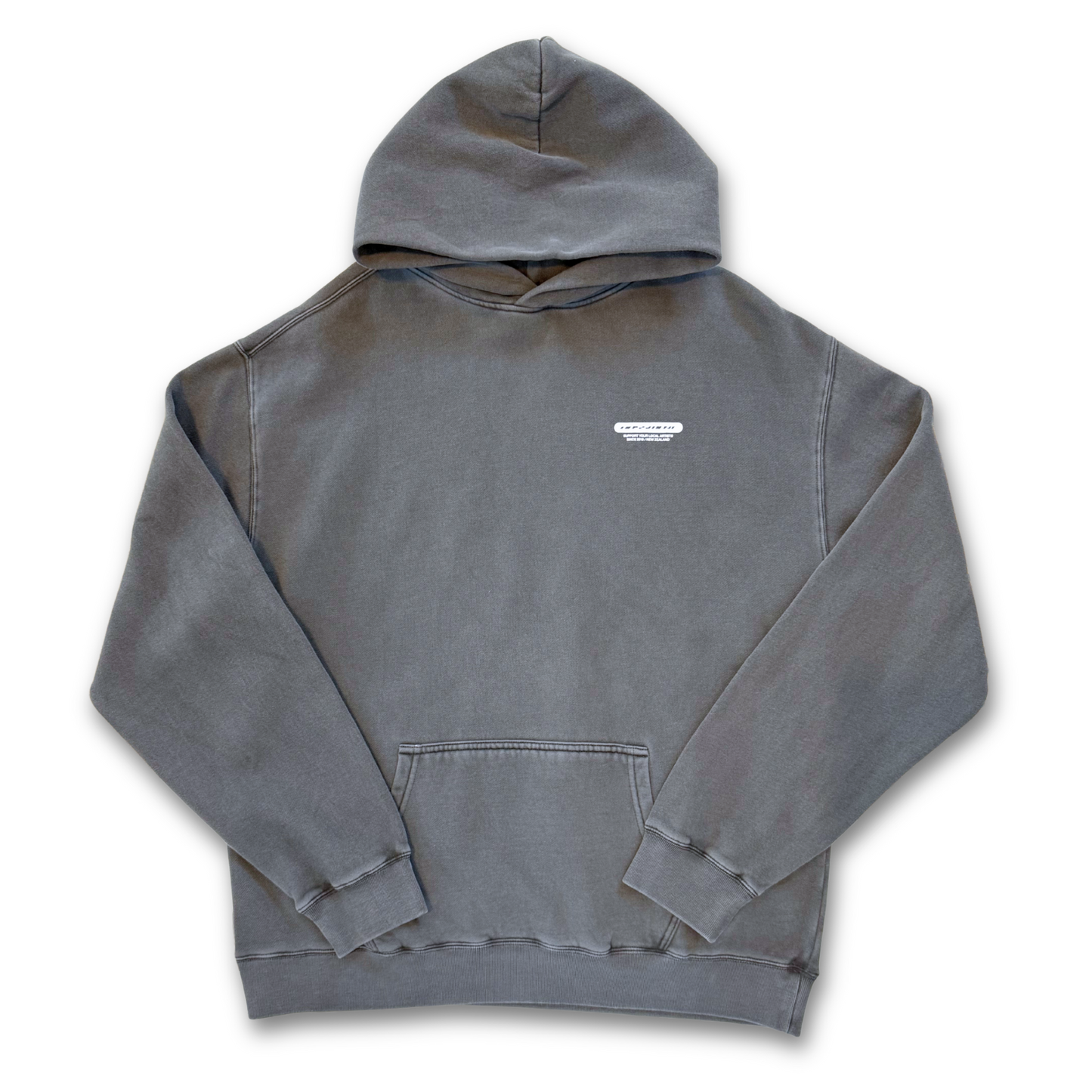 BASSMENT 'GIRL' WASHED GREY HOODIE (XL)
