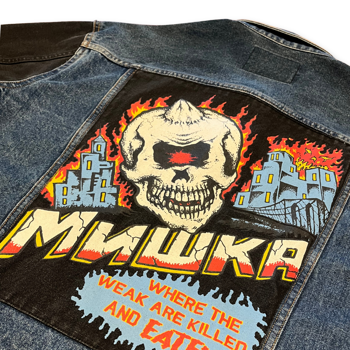 Mishka 'City on Fire' Denim Jacket (M)