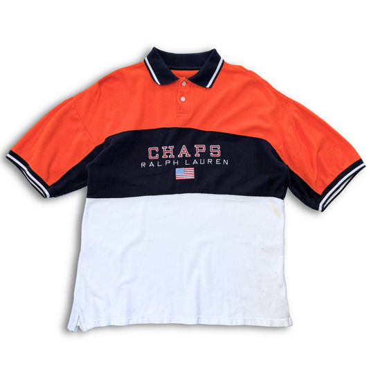 VINTAGE CHAPS RALPH LAUREN PANEL POLO TEE (L)
