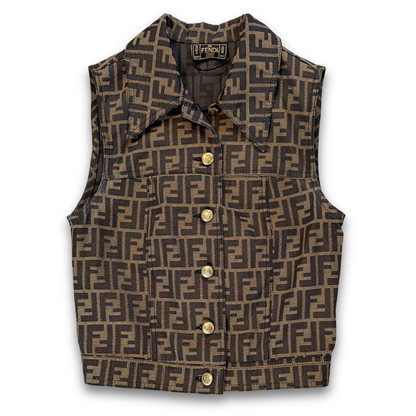 Vintage Fendi Zucca Monogram Vest (XXS)