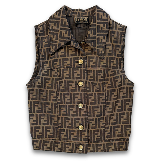 Vintage Fendi Zucca Monogram Vest (XXS)