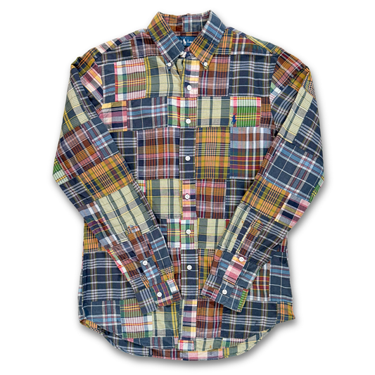 POLO RALPH LAUREN PATCHWORK BUTTON UP SHIRT (S)