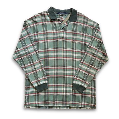 Tommy Hilfiger tartan plaid l/s rugby shirt (L)