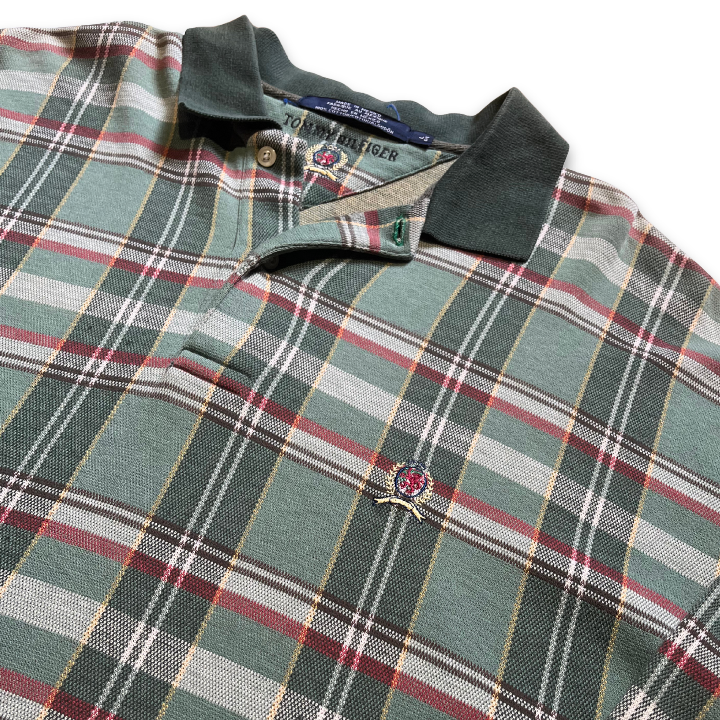 Tommy Hilfiger tartan plaid l/s rugby shirt (L)