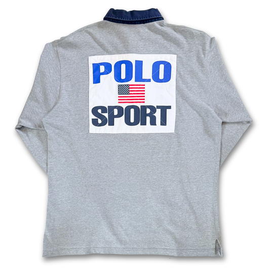 90'S POLO SPORT RALPH LAUREN LONG SLEEVE POLO (L)
