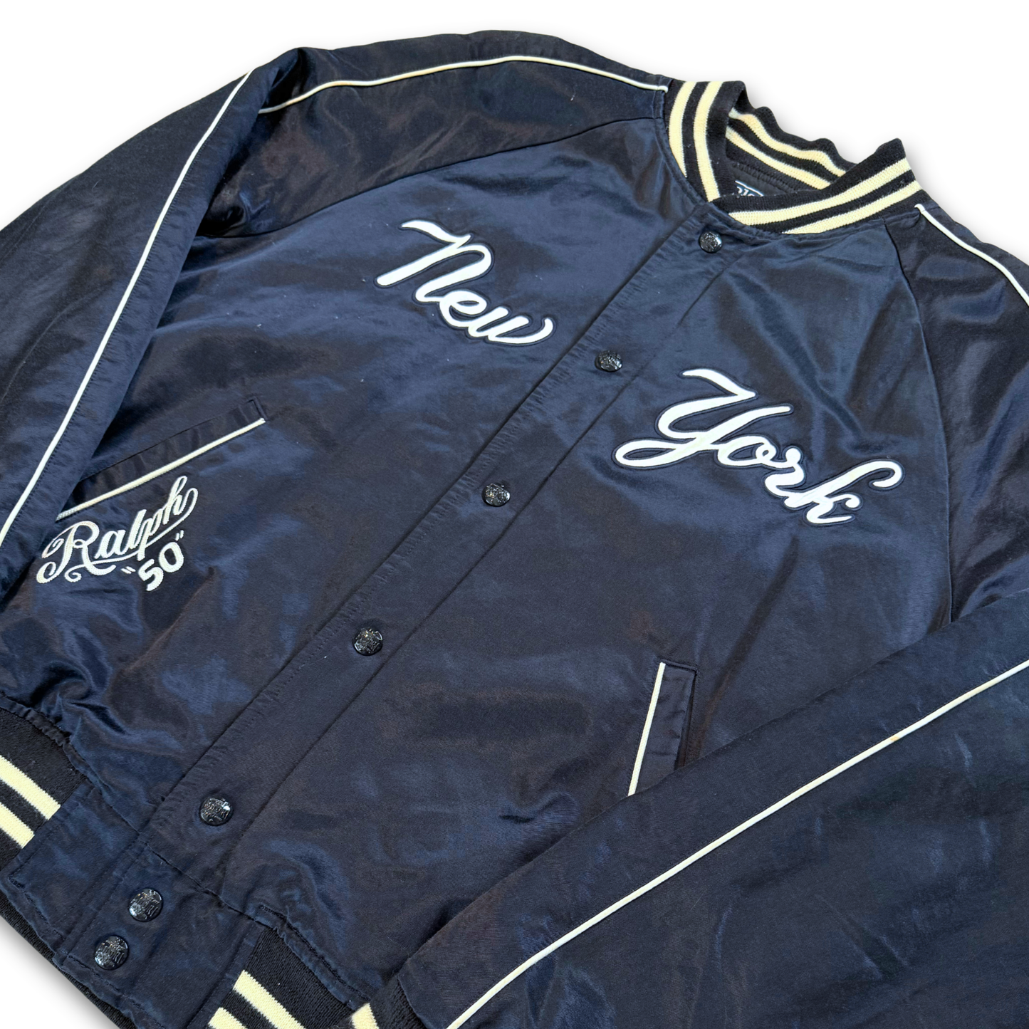 RALPH LAUREN NY YANKEES SATIN MLB JACKET (XL)