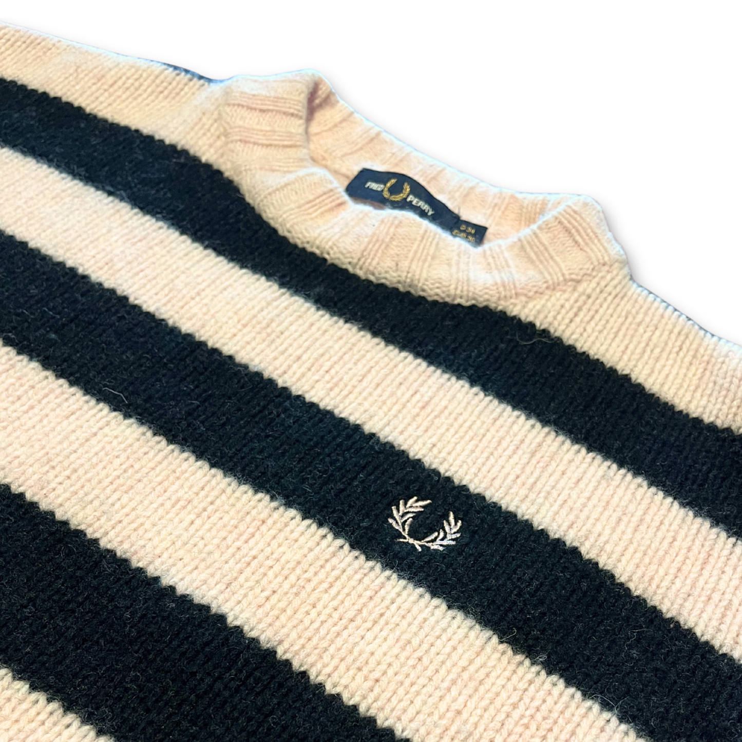 Fred Perry Women's striped crewneck knit (S)