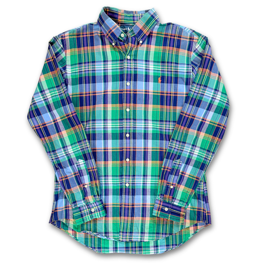 POLO RALPH LAUREN CHECK BUTTON UP SHIRT (M)