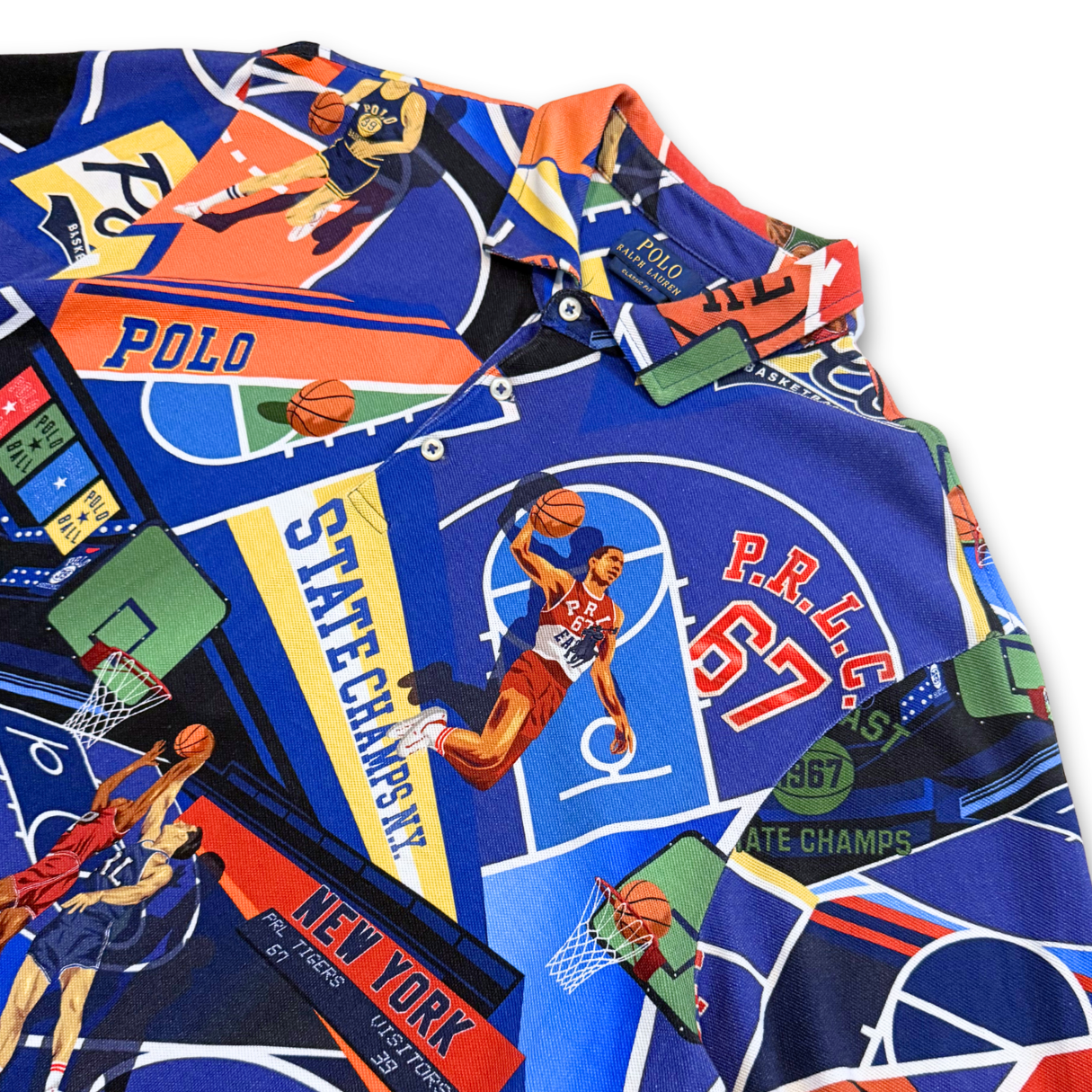 Polo Ralph Lauren Basketball-Print Polo (XL)