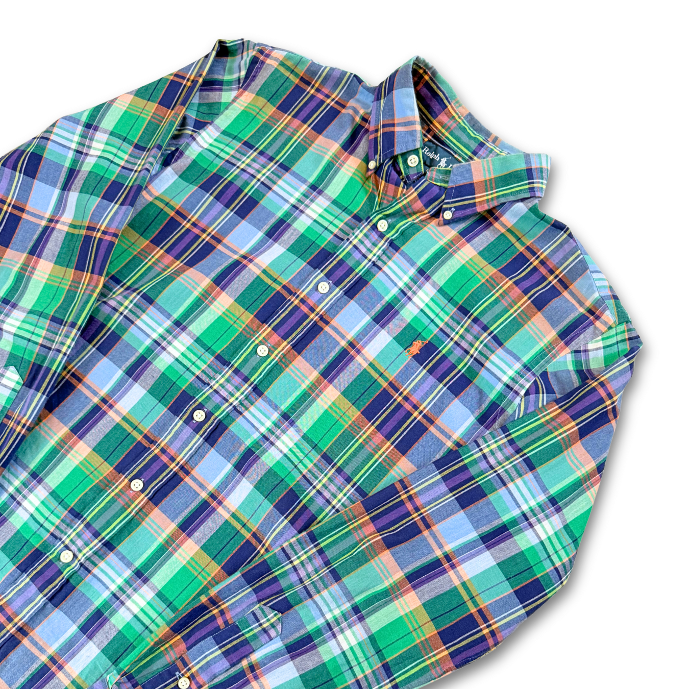 POLO RALPH LAUREN CHECK BUTTON UP SHIRT (M)